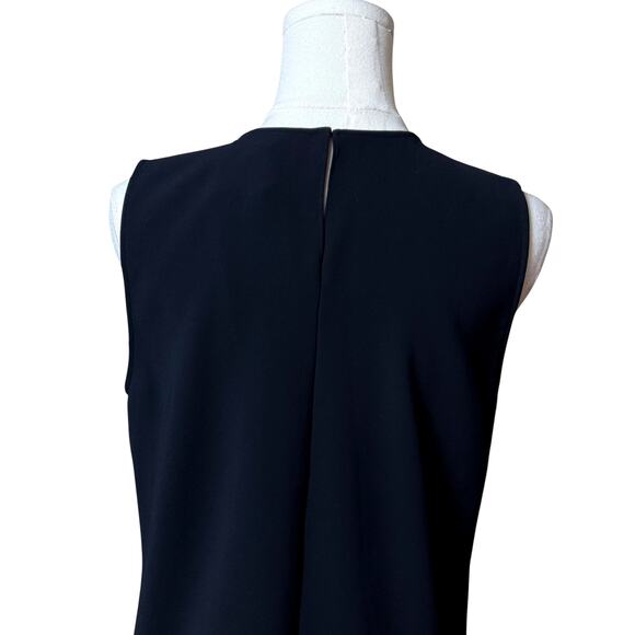 Theory New Bringam Stretch Soft Deep Navy Urban Crepe Top Size M Sleeveless - Picture 10 of 10